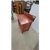 Image 2 : Antique Oak Washstand with Drawer, Cabinet Door, and Brass Hardware 34 x 30 x 17"