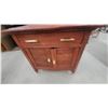 Image 4 : Antique Oak Washstand with Drawer, Cabinet Door, and Brass Hardware 34 x 30 x 17"