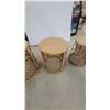 Image 3 : Set of Three Nesting Woven Rattan Drum Stools/Side Tables in Graduated Sizes Biggest 18 x 17"