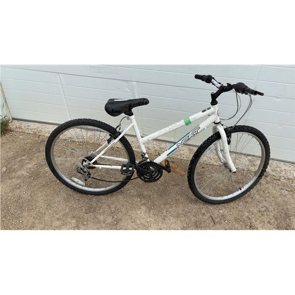 Next 26" White Mountain Bike with Shimano Rear Derailleur and Multi-Speed Gears