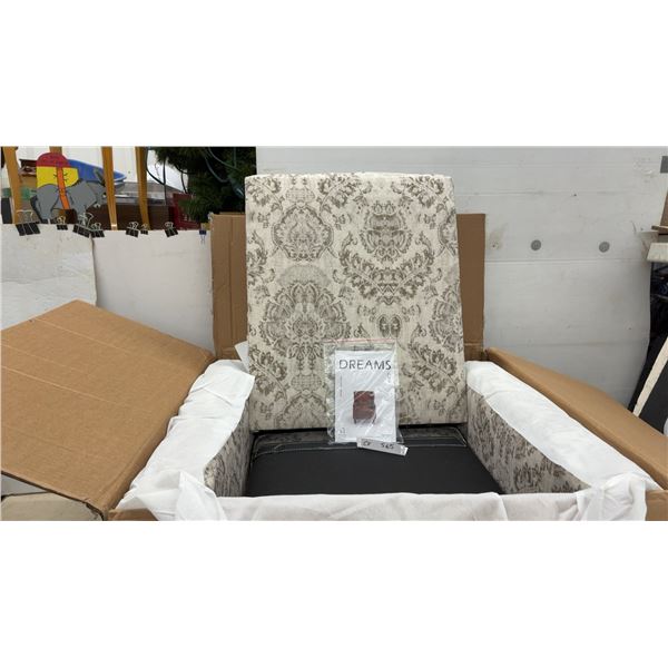 2 Dreams Idea CH0036 Wingback Armchair in Damask Upholstery, Unassembled in Box