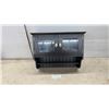 Image 1 : Black Wall-Mounted Cabinet with See-Through Paneled Doors and Towel Bar