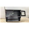 Image 3 : Black Wall-Mounted Cabinet with See-Through Paneled Doors and Towel Bar