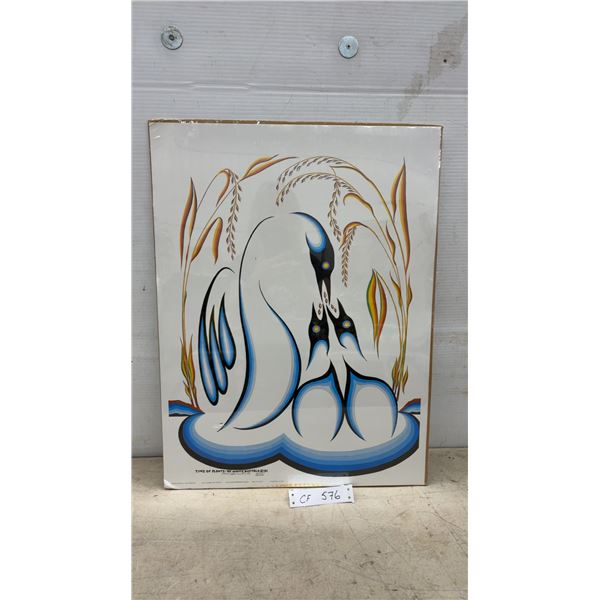 "Time of Plenty" by White Buffalo (Len Fairchuk) Signed Lithoprint 245/2000 18 x 24" Damage Left