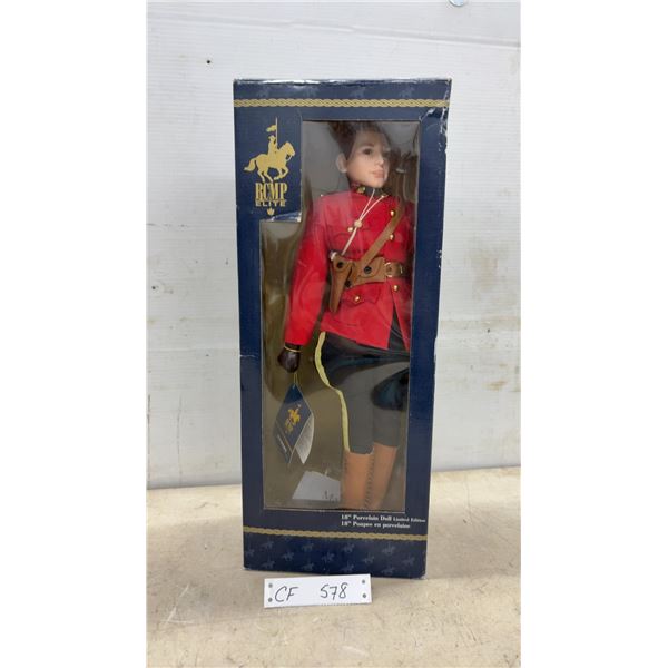 RCMP Elite 18" Limited Edition Porcelain Doll, Royal Canadian Mounted Police Officer