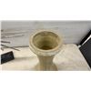 Image 3 : Starburst Desk Clock on Black Marble Style Base and Ceramic Flared Vase with Star Motif Rim
