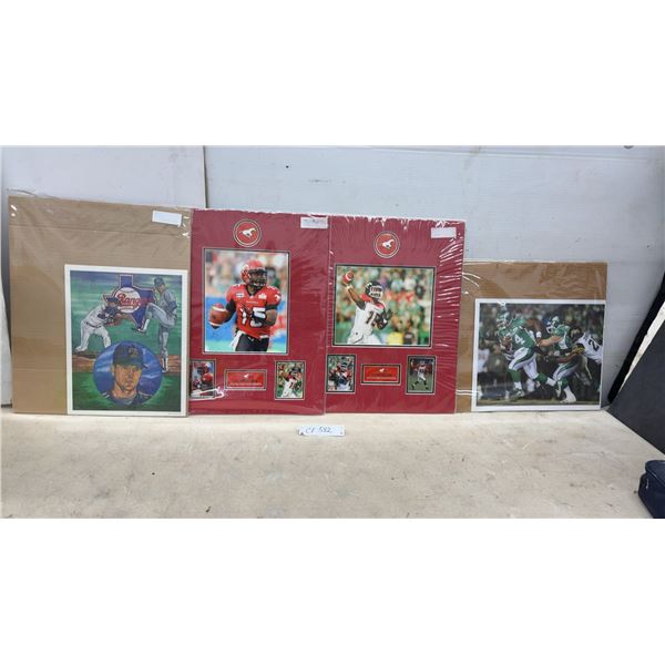 Nolan Ryan Texas Rangers 1992 Classic Sports Print and Calgary Stampeders CFL Photo Collages +