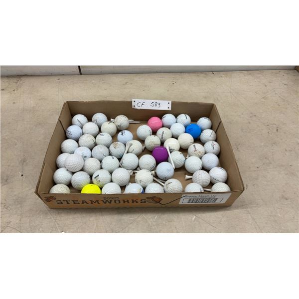Assorted Golf Balls by Callaway, Titleist, TaylorMade, Srixon, Dunlop, Top Flite, and More