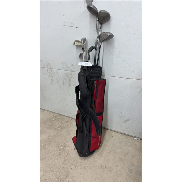 Mixed Golf Club Set with Wilson Fat Shaft Driver, Rawlings Irons, and Matrix Bag