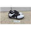 Image 1 : Top Flite TFM901-14 Men's White and Brown Lace-Up Golf Shoes with Spikes, Size 9