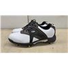 Image 6 : Top Flite TFM901-14 Men's White and Brown Lace-Up Golf Shoes with Spikes, Size 9