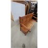 Image 5 : Wooden Storage Bench with Paneled Back, Scrolled Armrests, and Under-Seat Storage 47" Wide