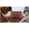 Image 3 : Dark Cherry-Finish Wooden Sewing Cabinet with Two Doors and Four Drawers 40 x 24 x 12"
