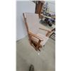 Image 1 : Wooden Glider Rocker Chair with Upholstered Seat and Back Cushions