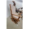 Image 2 : Wooden Glider Rocker Chair with Upholstered Seat and Back Cushions