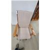 Image 3 : Wooden Glider Rocker Chair with Upholstered Seat and Back Cushions