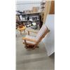 Image 4 : Wooden Glider Rocker Chair with Upholstered Seat and Back Cushions