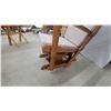 Image 5 : Wooden Glider Rocker Chair with Upholstered Seat and Back Cushions