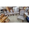 Image 1 : Set of Six Upholstered Wooden Dining Chairs with Two Captain's Chairs