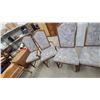 Image 4 : Set of Six Upholstered Wooden Dining Chairs with Two Captain's Chairs