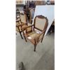 Image 4 : Pair of Colonial Revival Carved Wood Armchairs with Cane Seat, Back, and Side Panels