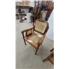 Image 5 : Pair of Colonial Revival Carved Wood Armchairs with Cane Seat, Back, and Side Panels