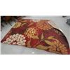 Image 3 : Red Floral Area Rug with Orange, Yellow, Cream, and Brown Blooms, Approximately 78 x 112"