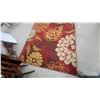 Image 4 : Red Floral Area Rug with Orange, Yellow, Cream, and Brown Blooms, Approximately 78 x 112"