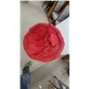 Image 3 : Red Corduroy Padded Folding Saucer Moon Chair with Metal Frame and Headrest