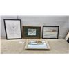 Image 1 : Four Framed Pictures: Winter Art Scenes Including James Bessey Barn Scene and Conrad Joseph Print
