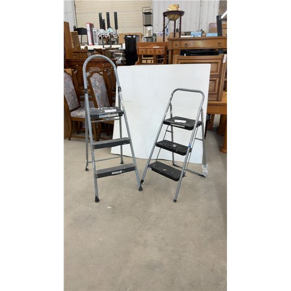 Two Metal Folding Step Ladders with Anti-Slip Steps