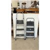 Image 4 : Two Metal Folding Step Ladders with Anti-Slip Steps