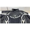 Image 2 : Polaris Pure Snowmobile Jacket in Black with White and Grey Flame Graphics. No Size Listed