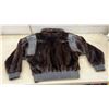 Image 4 : Dark Brown Fur and Leather Bomber Jacket with Button Closure