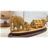 Image 5 : Carved Wooden Elephant Log Cart Sculpture, Globe, Glass Marlin, and More