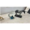 Image 6 : Carved Wooden Elephant Log Cart Sculpture, Globe, Glass Marlin, and More