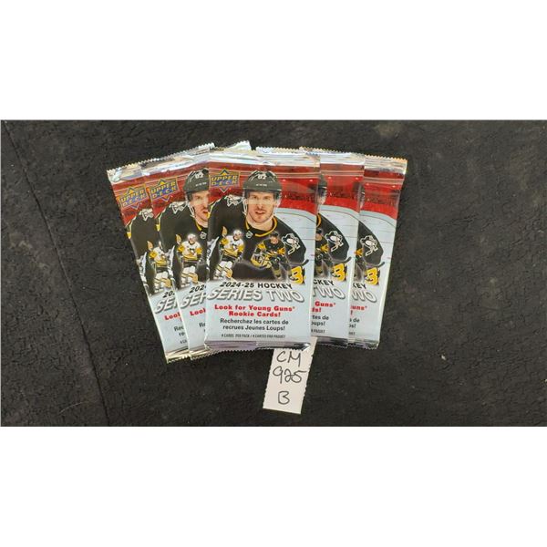 5 Sealed 2024-25 Upper Deck Series 2 Hockey Packs