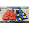 Image 5 : Two Life Vests Including Sun Gear & Two Collapsible Pool Floaters with Mesh Storage Bags