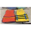 Image 8 : Two Life Vests Including Sun Gear & Two Collapsible Pool Floaters with Mesh Storage Bags
