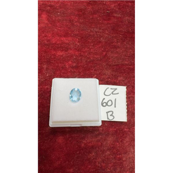 3.5-Carat Natural Untreated Swiss Blue Topaz Oval Cut Gemstone, 8.9 x 10.8 Millimeters