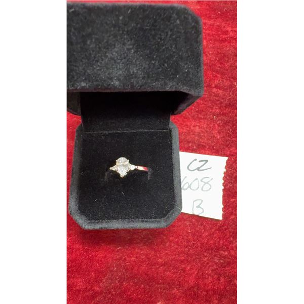 1.0 Carat Pear Cut Simulated Diamond Trinity Ring in 925 Sterling Silver White Gold Overlay