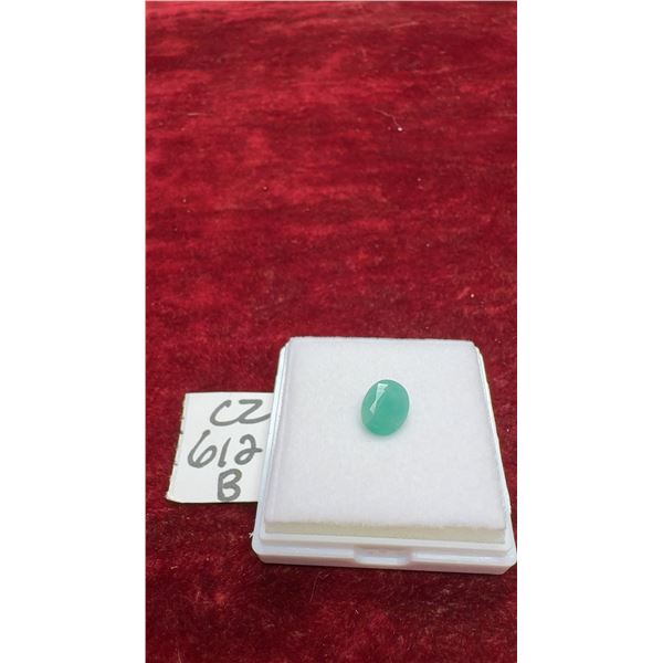 2.3-Carat Natural Untreated Oval-Cut Emerald Gemstone, 7.7 x 9.3 Millimeters