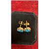 Image 2 : 18K Gold Plated 1.0 Carat Each Heart Cut Blue Simulated Diamond CZ Heart Halo Stud Earrings