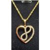 Image 2 : 14K Gold-Plated 22mm Simulated Diamond Cubic Zirconia Infinity Heart Necklace, 16"-18" Chain
