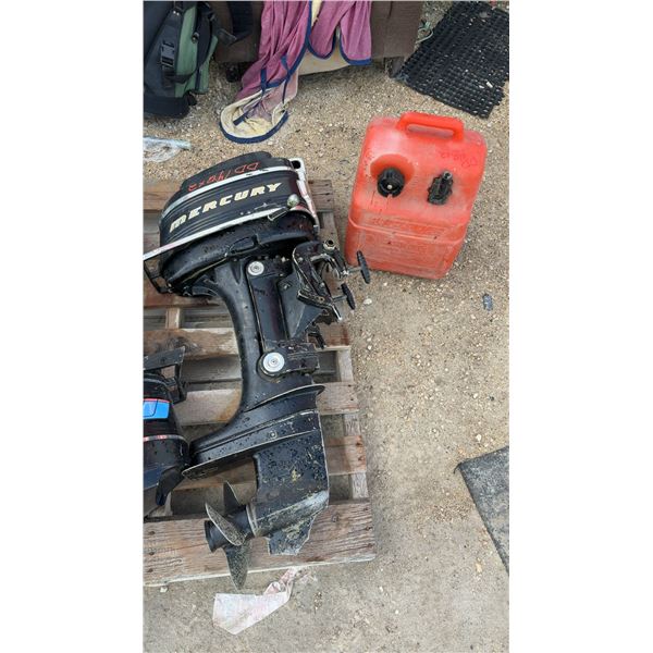 Mercury Merc 200 Outboard Motor with Quicksilver Portable Gasoline Tank, Had a Recent Tune up, Runs