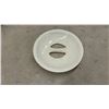 Image 4 : Cream and Blue Ceramic Lidded Chamber Pot with Raised Scrollwork and Ornate Handle