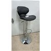 Image 1 : Black Faux Leather Adjustable Swivel Bar Stool with Chrome Base and Footrest