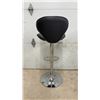 Image 2 : Black Faux Leather Adjustable Swivel Bar Stool with Chrome Base and Footrest