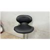 Image 3 : Black Faux Leather Adjustable Swivel Bar Stool with Chrome Base and Footrest