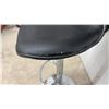 Image 5 : Black Faux Leather Adjustable Swivel Bar Stool with Chrome Base and Footrest
